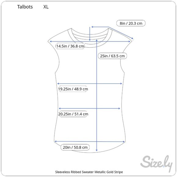 Talbots Sleeveless Ribbed Metallic Gold Stripe Sweater Button Accents XL - Picture 8 of 8